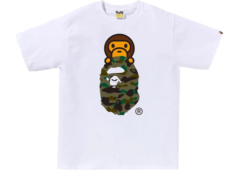 BAPE 1st Camo Milo On Ape Head Tee Tee White/Green