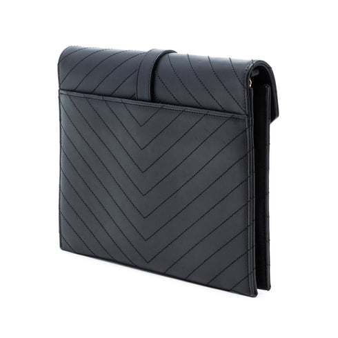 Classic Monogram Envelope Chain Bag Matelasse Chevron Leather Medium