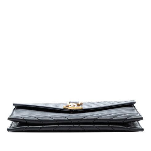 Classic Monogram Envelope Chain Bag Matelasse Chevron Leather Medium