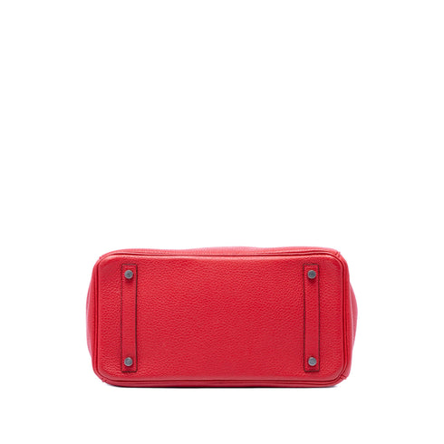 Birkin Handbag Red Togo with Palladium Hardware 30