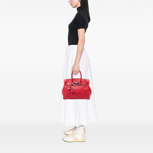 Birkin Handbag Red Togo with Palladium Hardware 30