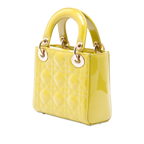 Lady Dior Chain Bag Cannage Quilt Patent Mini