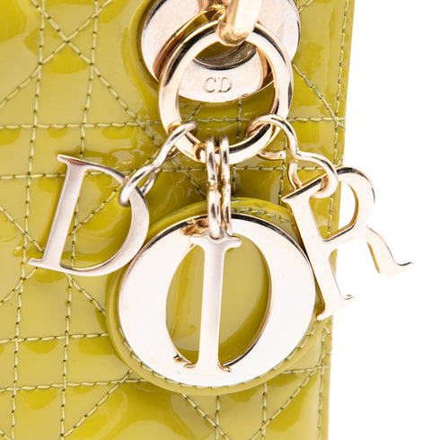Lady Dior Chain Bag Cannage Quilt Patent Mini