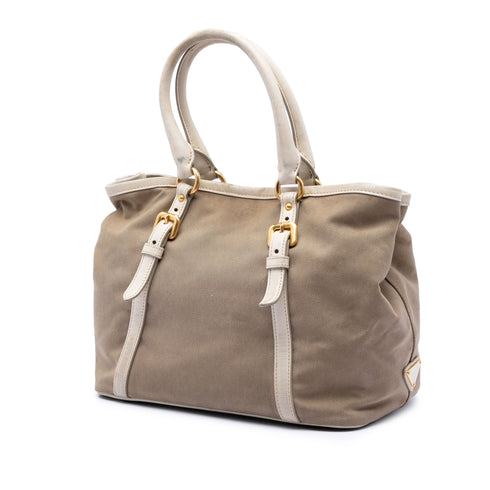 Logo Convertible Tote Canvas with Leather Medium