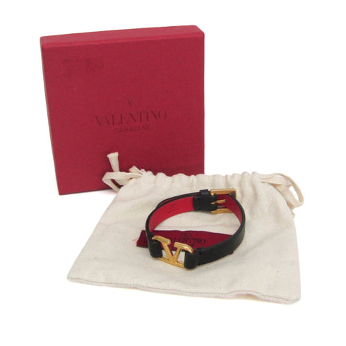 Bangle Leather and Metal Black Bracelet