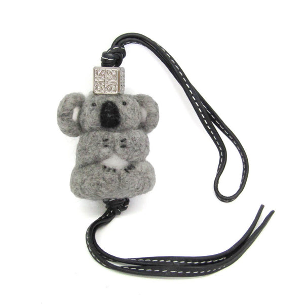 Handbag Charm Leather Black and Gray