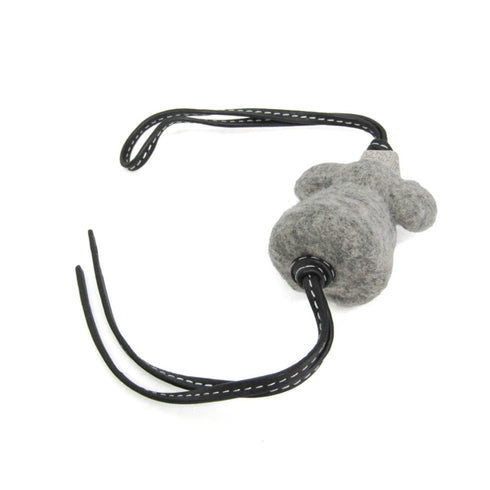 Handbag Charm Leather Black and Gray