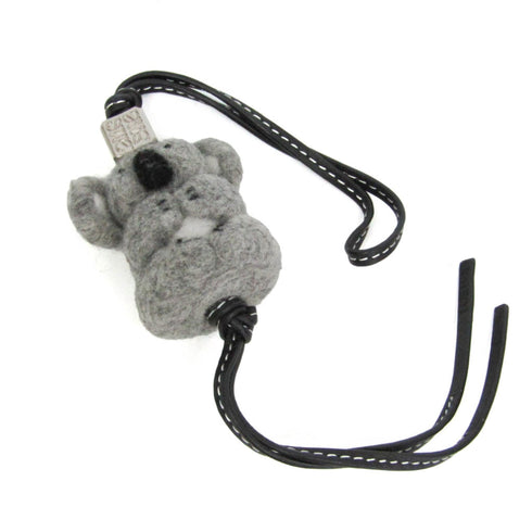 Handbag Charm Leather Black and Gray