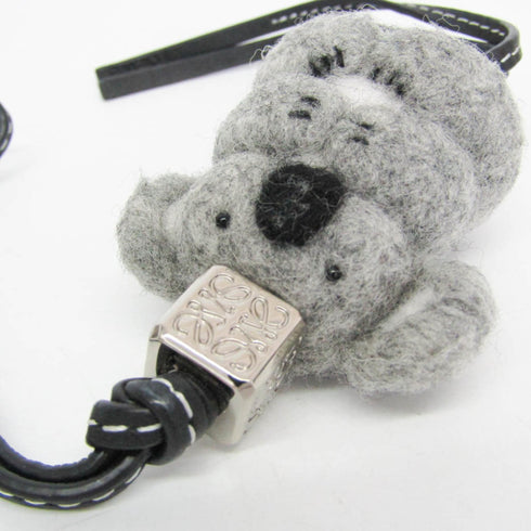 Handbag Charm Leather Black and Gray