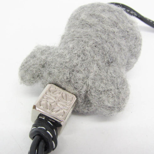 Handbag Charm Leather Black and Gray