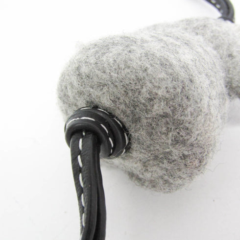 Handbag Charm Leather Black and Gray