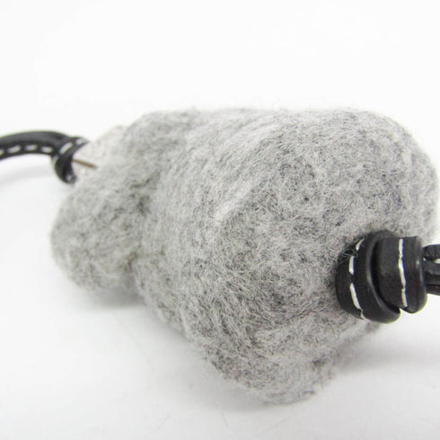 Handbag Charm Leather Black and Gray
