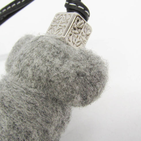 Handbag Charm Leather Black and Gray