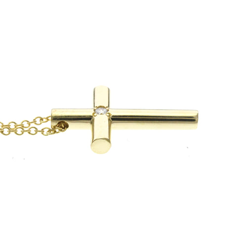 Cross Pendant Necklace 18K Yellow Gold with Diamond