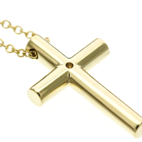 Cross Pendant Necklace 18K Yellow Gold with Diamond