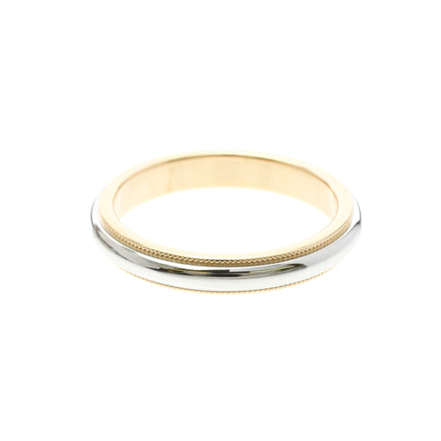 Milgrain Ring Sterling Silver and 18K Rose Gold and Platinum