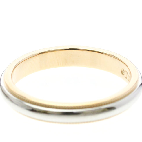 Milgrain Ring Sterling Silver and 18K Rose Gold and Platinum