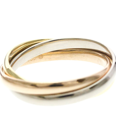 Vendome Louis Cartier Band Ring 18K Tricolor Gold