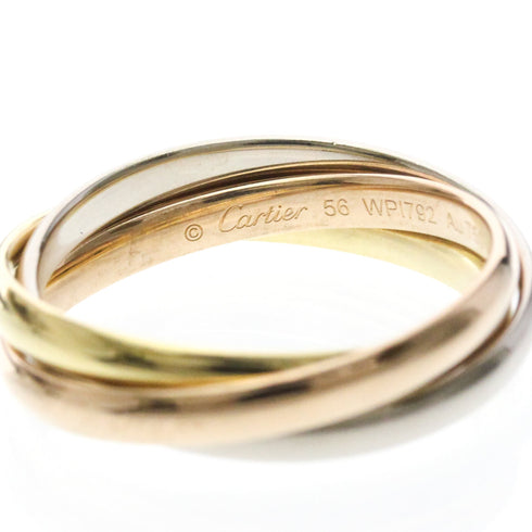Vendome Louis Cartier Band Ring 18K Tricolor Gold
