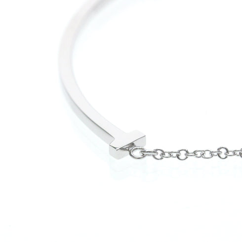 T Smile Pendant Necklace 18K White Gold