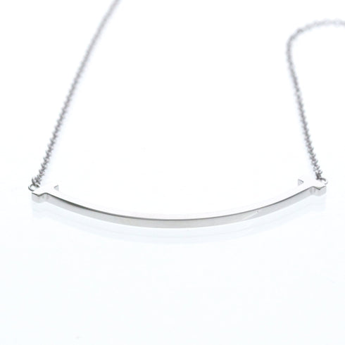 T Smile Pendant Necklace 18K White Gold