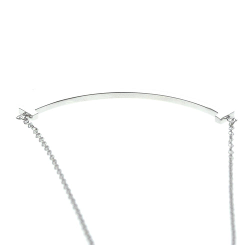 T Smile Pendant Necklace 18K White Gold