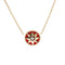 Pendant Necklace 18K Rose Gold with Carnelian and Diamond