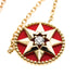 Pendant Necklace 18K Rose Gold with Carnelian and Diamond