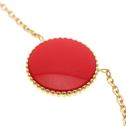 Pendant Necklace 18K Rose Gold with Carnelian and Diamond