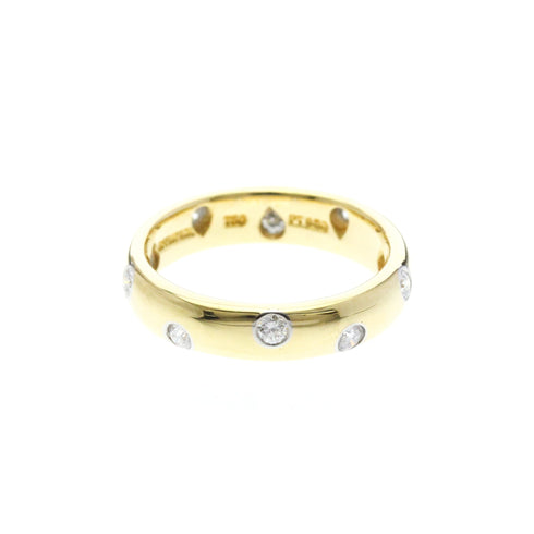 Band Ring Platinum and 18K Yellow Gold with Diamond