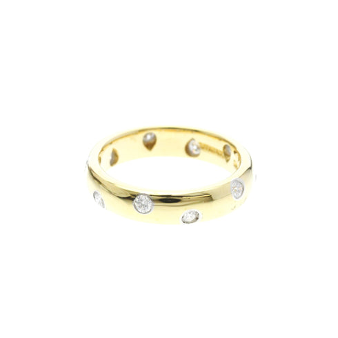 Band Ring Platinum and 18K Yellow Gold with Diamond
