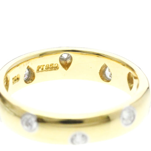 Band Ring Platinum and 18K Yellow Gold with Diamond
