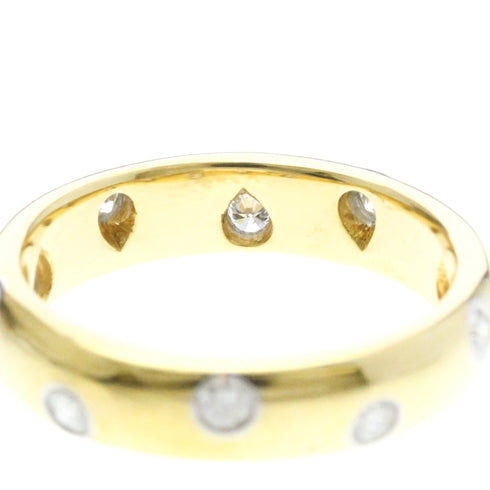 Band Ring Platinum and 18K Yellow Gold with Diamond
