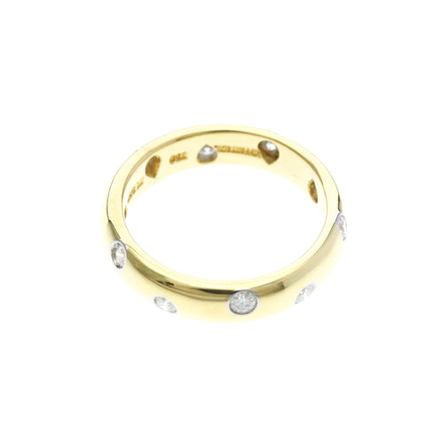 Band Ring Platinum and 18K Yellow Gold with Diamond