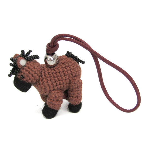 Leather Charm Black and Brown Handbag Charm