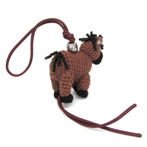 Leather Charm Black and Brown Handbag Charm