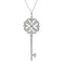 Keys Pendant Necklace 18K Rose Gold and 18K White Gold with Diamond