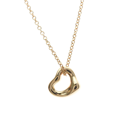 Open Heart Pendant Necklace 18K Rose Gold 6.4mm