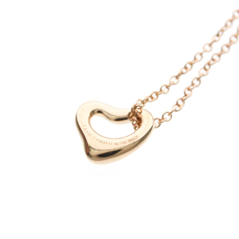 Open Heart Pendant Necklace 18K Rose Gold 6.4mm