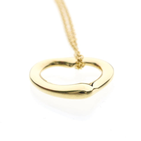 Open Heart Pendant Necklace 18K Yellow Gold 14.3mm