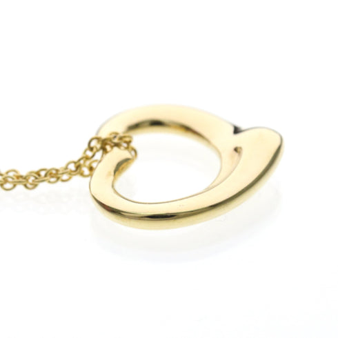 Open Heart Pendant Necklace 18K Yellow Gold 14.3mm