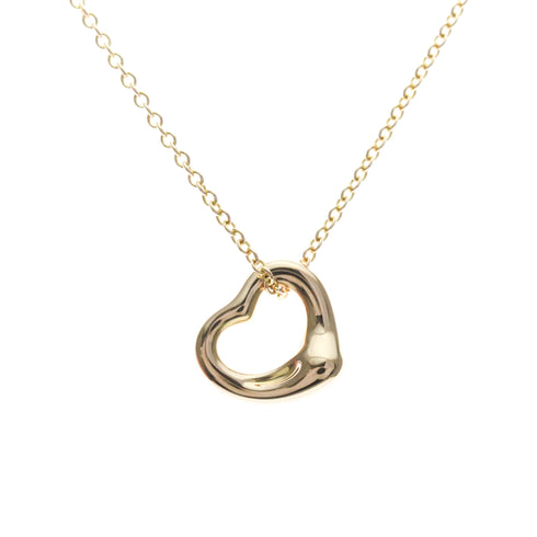 Open Heart Pendant Necklace 18K Rose Gold 10mm