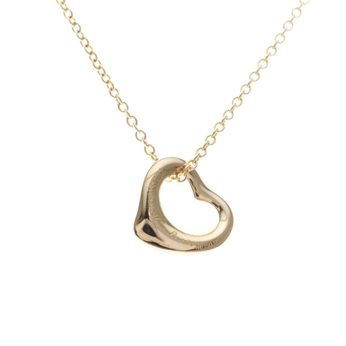 Open Heart Pendant Necklace 18K Rose Gold 10mm