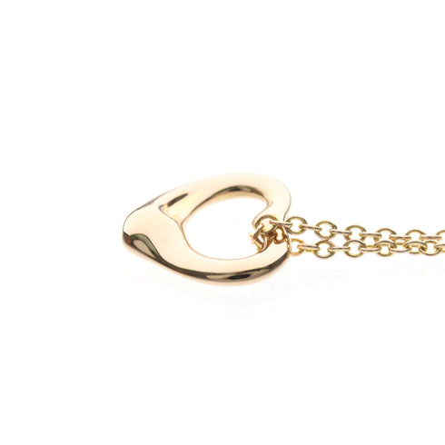 Open Heart Pendant Necklace 18K Rose Gold 10mm