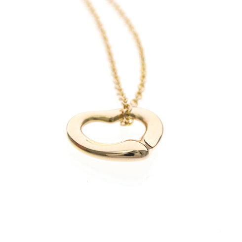 Open Heart Pendant Necklace 18K Rose Gold 10mm