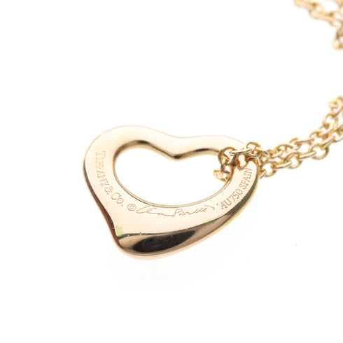 Open Heart Pendant Necklace 18K Rose Gold 10mm