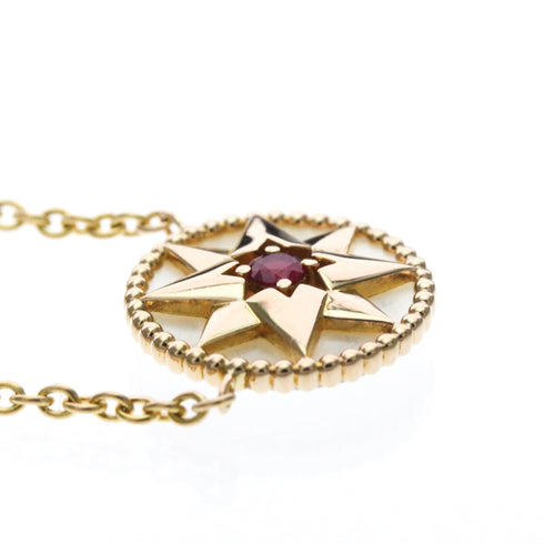 Rose Des Vents Pendant Necklace 18K Rose Gold with Ruby