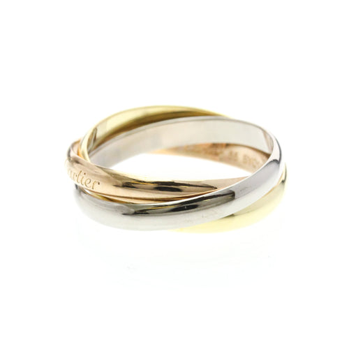 Vendome Louis Cartier Band Ring 18K Tricolor Gold