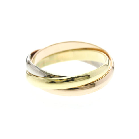 Vendome Louis Cartier Band Ring 18K Tricolor Gold