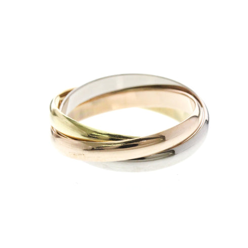 Vendome Louis Cartier Band Ring 18K Tricolor Gold